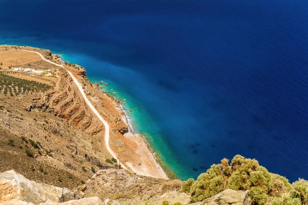 Traumhafte Landschaft und Blick auf den Strand von Malavras auf der Betoninsel, Griechenland — Stockfoto