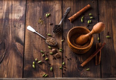 Garam masala toz harcı kabın içinde yapma