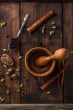 Gelenek Hint garam masala çeşitli ingridients ile