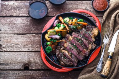 Izgara Dana biftek ızgara demir Pan, kopyalama alanı