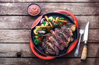 Izgara Dana biftek ızgara demir Pan, kopyalama alanı