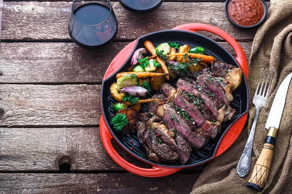 Izgara Dana biftek ızgara demir Pan, kopyalama alanı