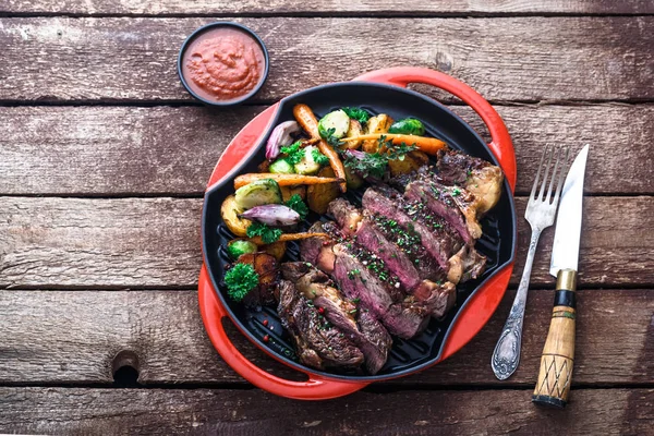 Izgara Dana biftek ızgara demir Pan, kopyalama alanı