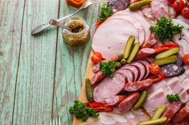 Rus meze ahşap masa, görünümü Kapat kopya alanı ayarla