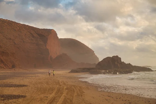 Vista deslumbrante de uma praia Legzira em Marrocos . — Fotografia de Stock