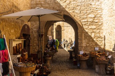 Essaouira, eski şehir Essaouira Medine'de sokaklarda eski Pazar