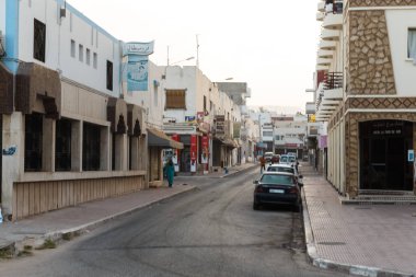 Agadir, Fas - Ağustos, 2017: Agadir sokakları sabah.