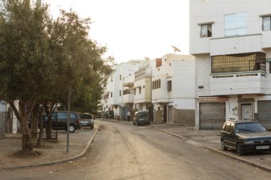 Agadir, Fas - Ağustos, 2017: Agadir sokakları sabah.
