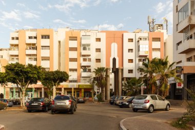 Agadir, Fas - Ağustos, 2017: Agadir sokakları sabah.