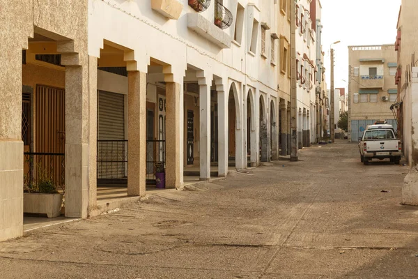 Agadir, Fas - Ağustos, 2017: Agadir sokakları sabah.