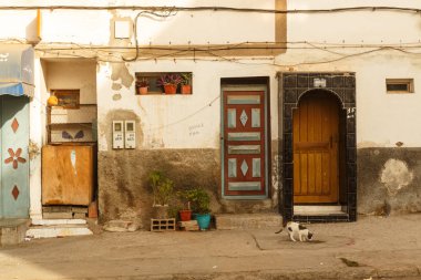 Agadir, Fas - Ağustos, 2017: Agadir sokakları sabah.