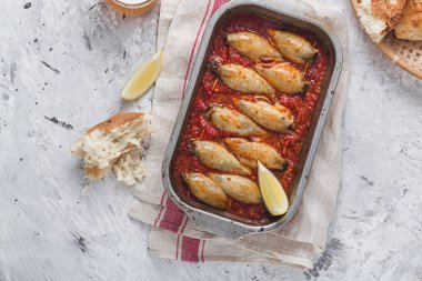 Domates soslu kalamar dolması, kopya alanı