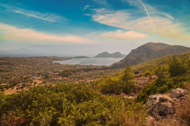 Yunanistan 'ın Mora kentindeki güzel vadi manzarası