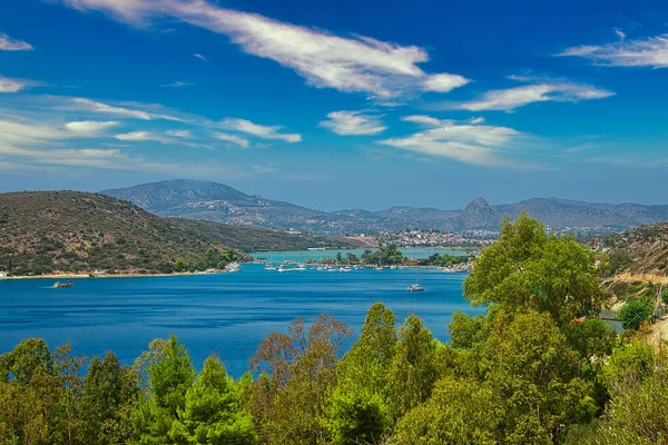 Krásný letní panoramatický výhled na moře v Řecku. — Stock fotografie