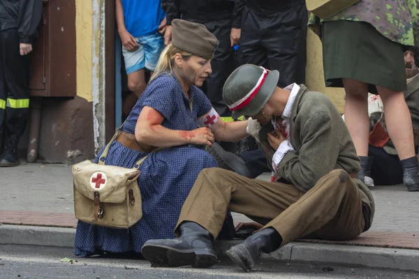 Reconstruction of the Warsaw Uprising Royalty Free Stock Images