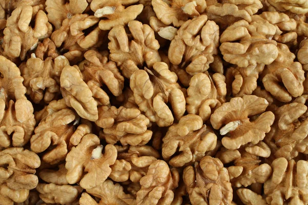 Büyük kabuklu ceviz yığınının üst görünümü 