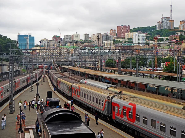 Uma Vista Estação Ferroviária Vladivostok — Fotografia de Stock
