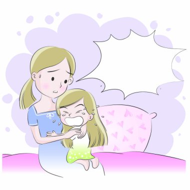 Anne ve kızı vektör çizim