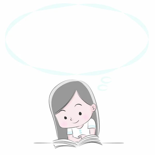 Διάνυσμα Σχέδιο Κορίτσι Ανάγνωση — Διανυσματικό Αρχείο