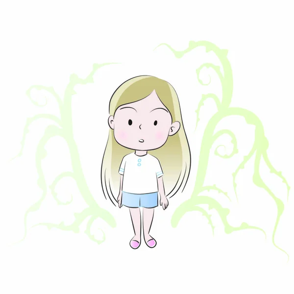 Dibujos Animados Niña Vector Dibujo — Archivo Imágenes Vectoriales