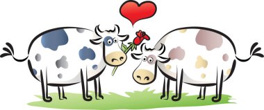 şirin inekli karton şablonu, vektör illüstrasyonu 