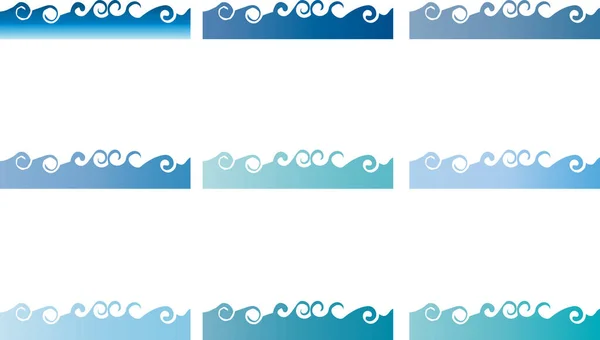 stock vector sea waves colorful textured frame borders isolated on white background 