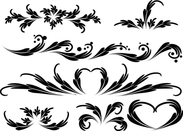 Sada Krásných Dekorativních Květinových Rámečků Izolovaných Bílém Pozadí Vektor Ilustrace — Stockový vektor