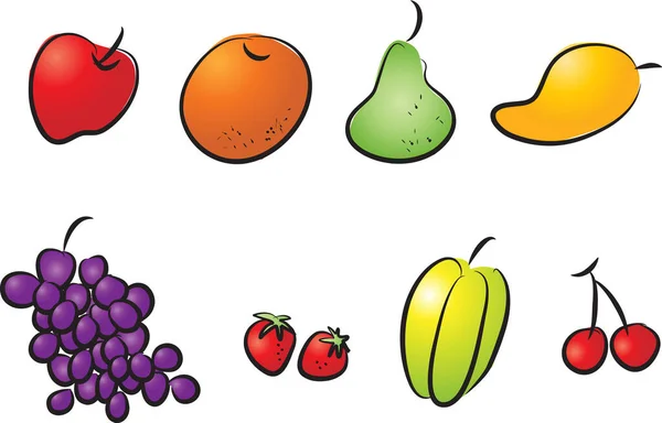 Dessin vectoriel main tenant des fruits — Image vectorielle