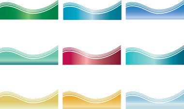 deniz dalgaları renkli çerçeve kenarlıkları beyaz arkaplanda izole 