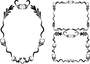 Beyaz arkaplan, vektör, illüstrasyon üzerinde izole edilmiş düz güzel çerçeve seti  