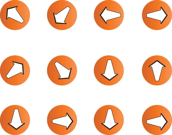Set Frecce Colorate Icone Piatte Isolate Sfondo Bianco Vettore Illustrazione — Vettoriale Stock