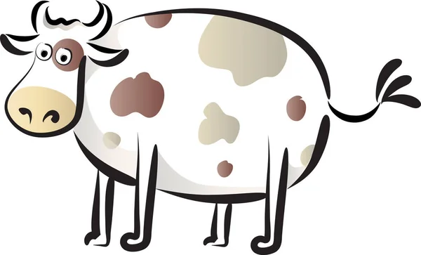 Plantilla Tarjeta Dibujos Animados Con Vaca Linda Vector Ilustración — Archivo Imágenes Vectoriales