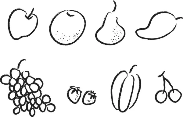 Vettore disegno mano che tiene frutta — Vettoriale Stock