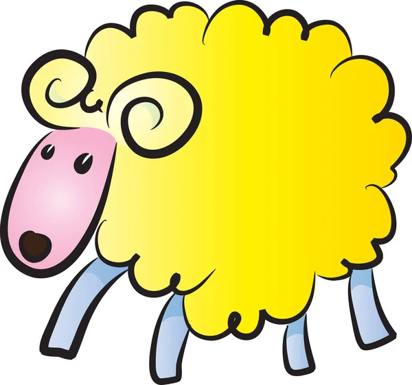 Schattig Cartoon Schapen Geïsoleerd Witte Achtergrond Vector Illustratie — Stockvector