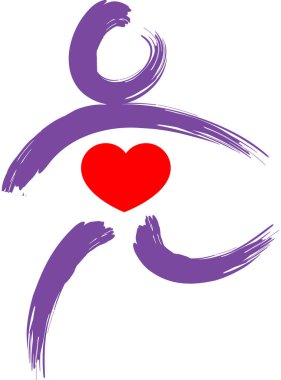 İnsan vücudunun kalp ve aşk konseptiyle çizilmiş fırça darbeleri. 