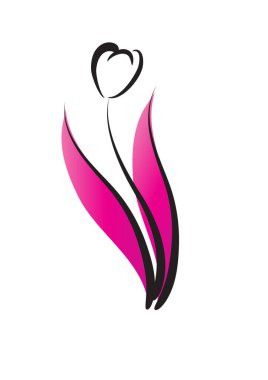 Beyaz arkaplan, vektör, illüstrasyon üzerinde izole edilmiş renkli düz lale logosu simgesi