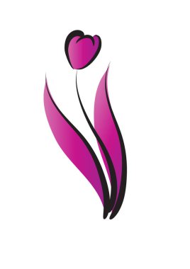 Beyaz arkaplan, vektör, illüstrasyon üzerinde izole edilmiş renkli düz lale logosu simgesi