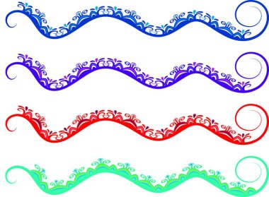 Beyaz arkaplan, vektör ve resimde izole edilmiş çerçeveler için renkli çiçek kenarlıkları 