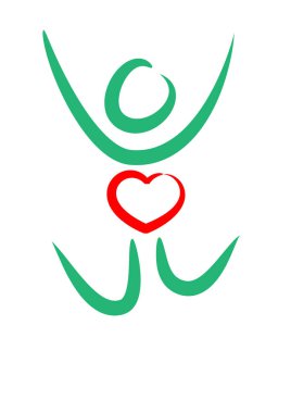 İnsan vücudunun kalp ve aşk konseptiyle çizilmiş fırça darbeleri. 