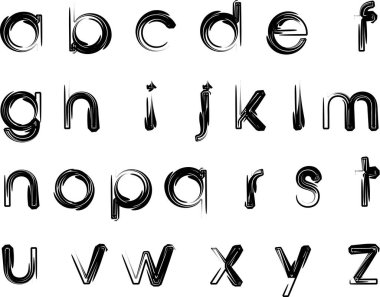 beyaz arkaplan, vektör, illüstrasyon üzerinde izole edilmiş çizgi film dekoratif alfabesi