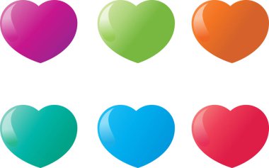 Güzel dekoratif kalp koleksiyonu, aşk konsepti 