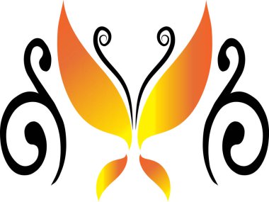 Beyaz arka plan, vektör, illüstrasyon üzerinde izole edilmiş sineğin güzel renkli kelebeğinin vektör çizimi 