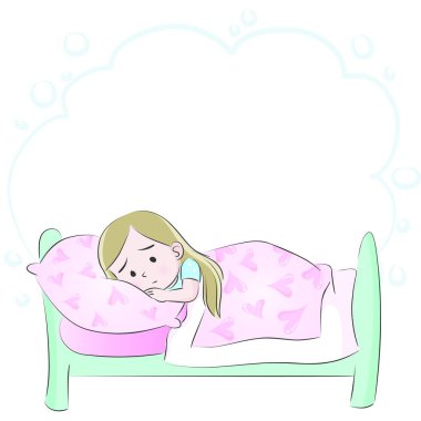 Çizgi film kızlarıyla vektör çizimi 