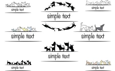 Sevimli küçük köpek logoları, vektör, illüstrasyon 