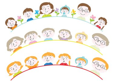 Mutlu aile kartı, vektör, illüstrasyon 