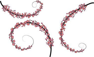 beyaz arkaplan, vektör, illüstrasyon üzerinde izole edilmiş boş alanı olan çiçeklerden güzel dekoratif çerçeve kenarlıkları 