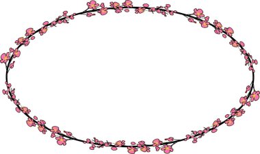 Beyaz arkaplan, vektör, illüstrasyon üzerinde izole edilmiş boş alanı olan çiçeklerden güzel dekoratif çerçeve 