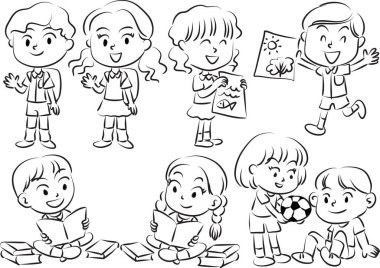komik çocuklar, vektör çizimi tasarımı