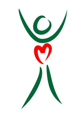 İnsan vücudunun kalp ve aşk konseptiyle çizilmiş fırça darbeleri. 