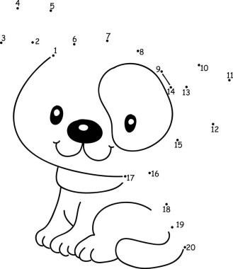 Çocuklar için boyama kitabı. Şirin küçük köpek..